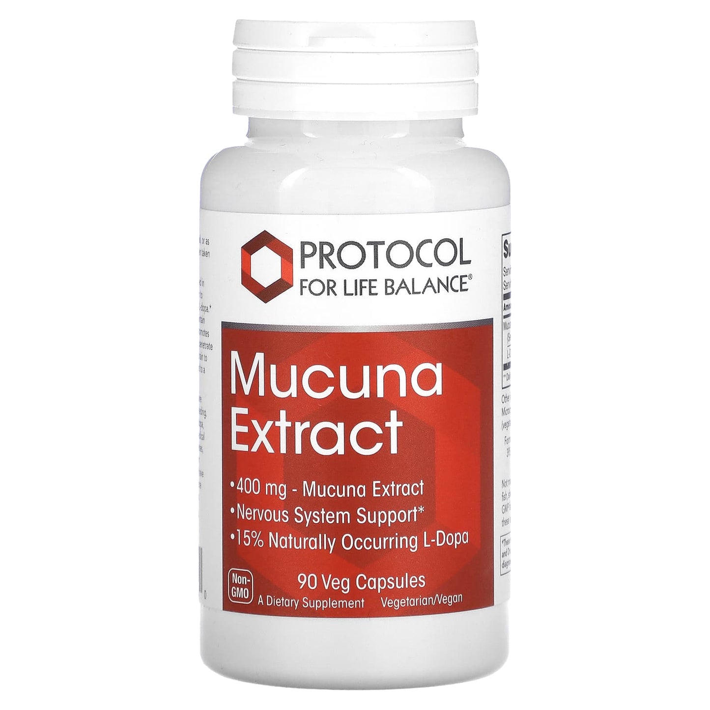 Protocol for Life Balance, Mucuna Extract, 400 mg, 90 Veg Capsules - Image 1