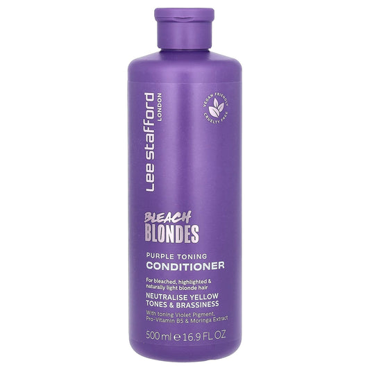 Lee Stafford, Bleach Blondes, Purple Toning Conditioner, For Bleached, Highlighted & Naturally Light Blonde Hair, 16.9 fl oz (500 ml) - Image 1