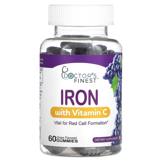Doctor's Finest Iron Gummies with Vitamin C - Grape Flavor, 60 Count - Image 1