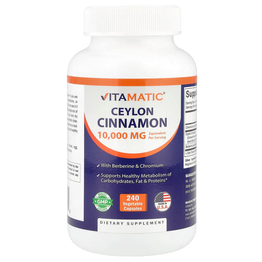 Vitamatic, Ceylon Cinnamon, 240 Vegetable Capsules - Image 1