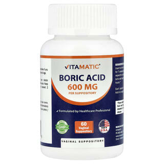 Vitamatic Boric Acid 600mg Vaginal Suppositories for pH Balance