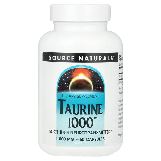 Source Naturals, Taurine 1000™, 1,000 mg, 60 Capsules - Image 1