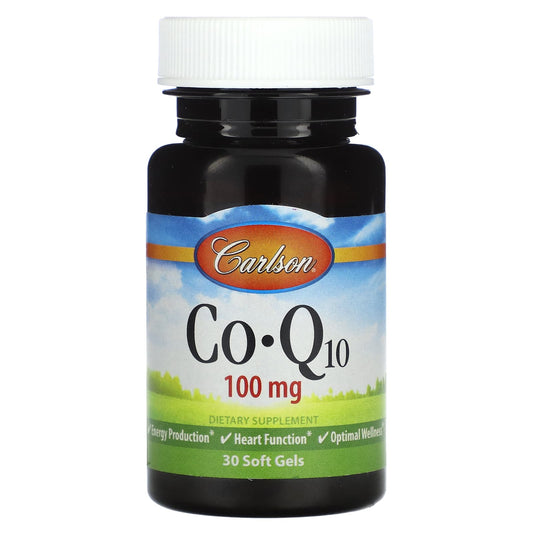 Carlson CoQ10 100mg 30 Soft Gels - Energy & Heart Health - Image 1