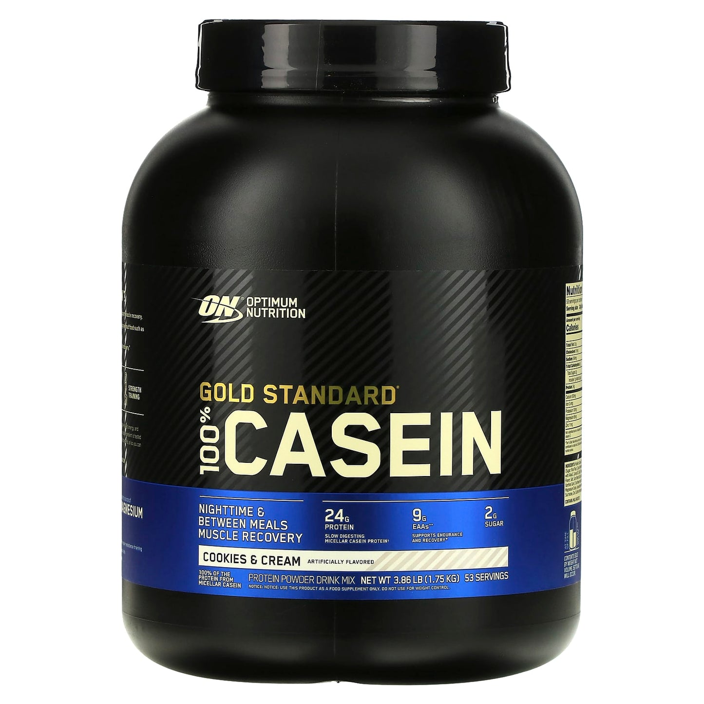 Optimum Nutrition, Gold Standard® 100% Casein, Cookies & Cream, 3.86 lb (1.75 kg) - Image 1