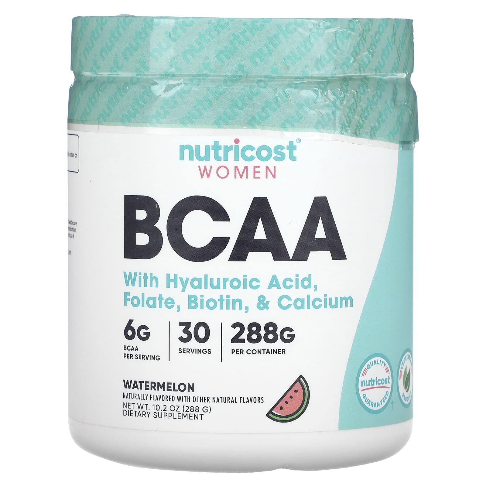 Nutricost, Women, BCAA With Hyaluronic Acid, Folate, Biotin, & Calcium , Watermelon, 10.2 oz (288 g) - Image 1