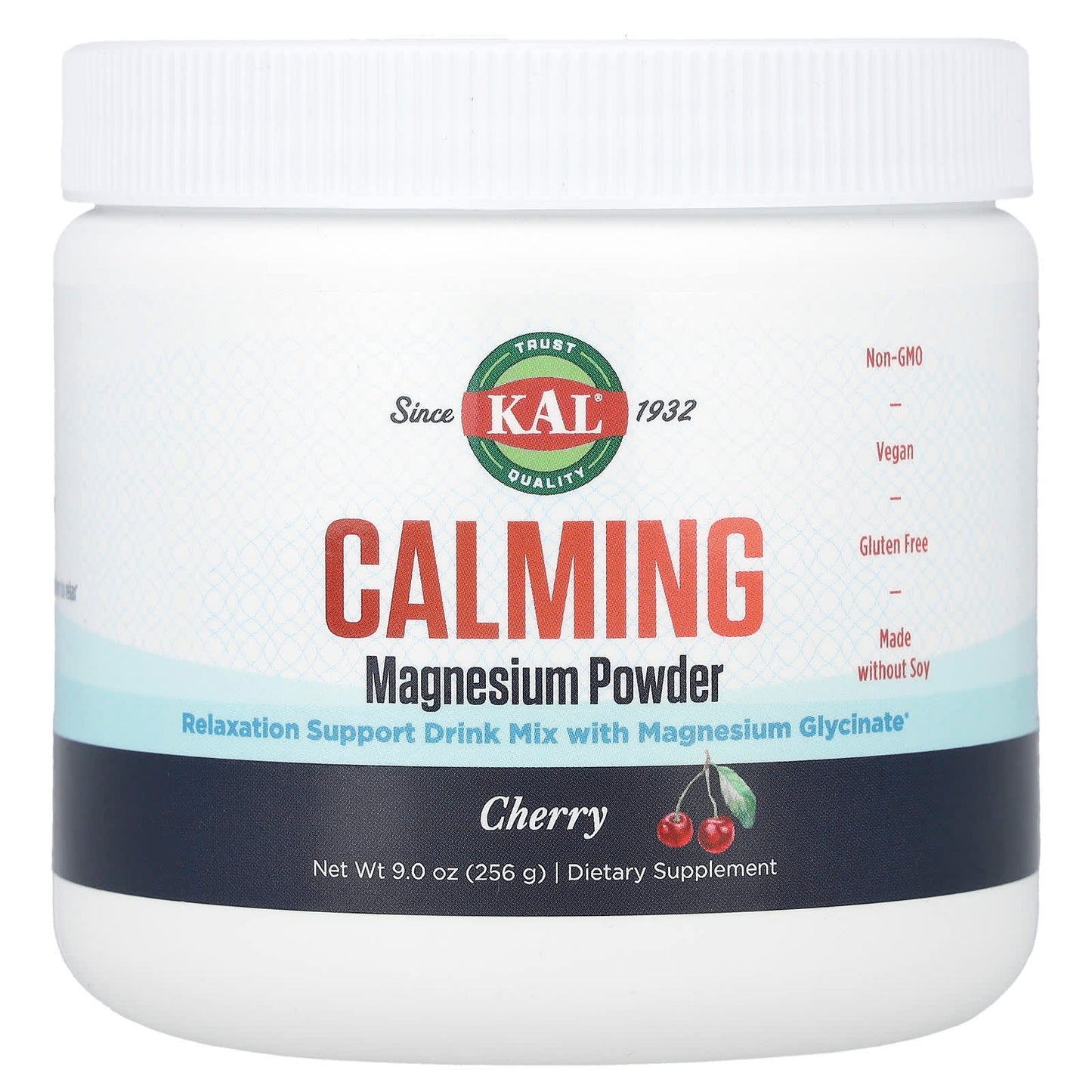 KAL, Calming Magnesium Powder, Cherry, 9 oz (256 g) - Image 1