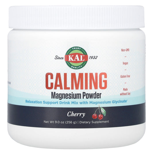 KAL, Calming Magnesium Powder, Cherry, 9 oz (256 g) - Image 1