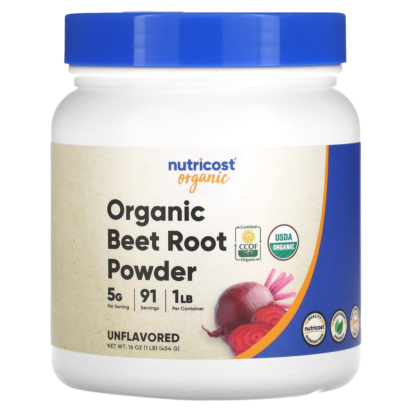 Nutricost, Organic Beet Root Powder, Unflavored, 16 oz (454 g) - Image 1