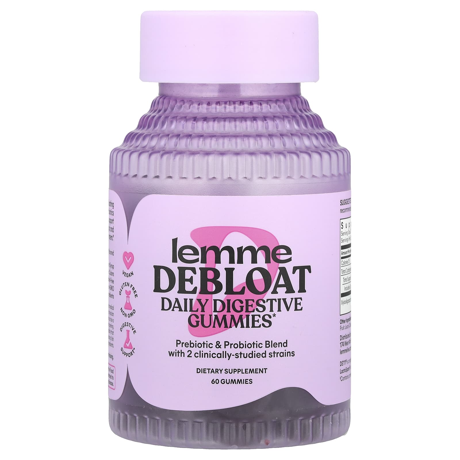 Lemme, Debloat, Daily Digestive Probiotic Gummies, 60 Gummies - Image 1