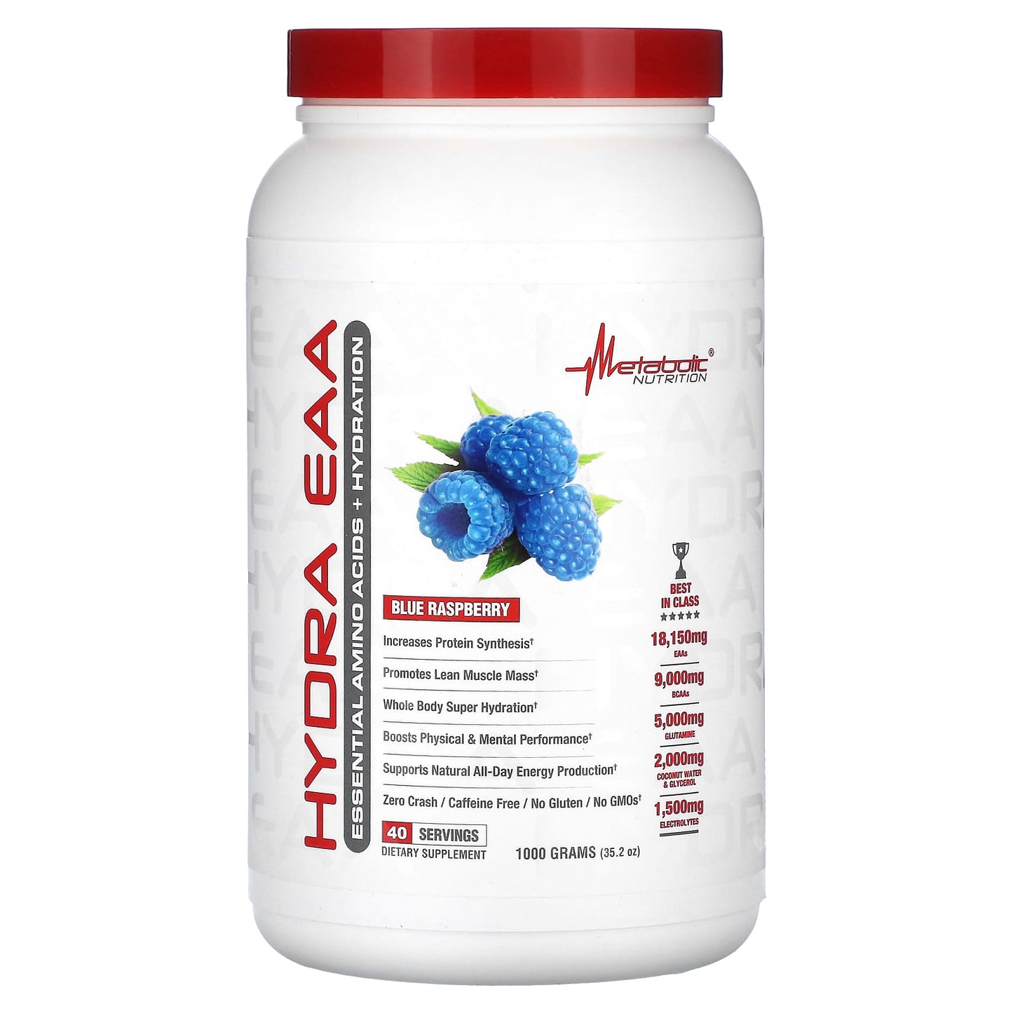 Metabolic Nutrition, Hydra EAA, Blue Raspberry, 35.2 oz (1,000 g) - Image 1