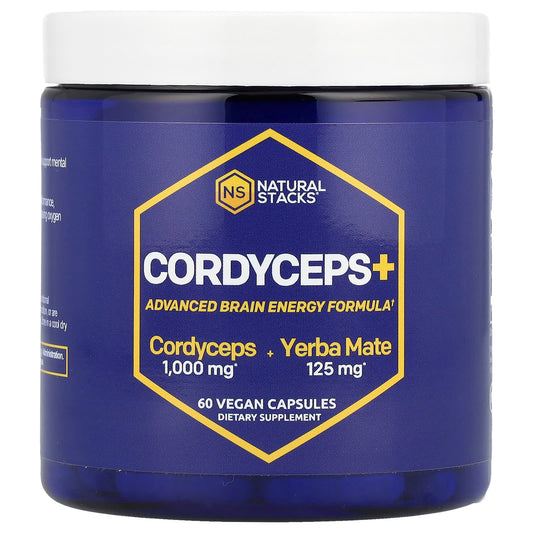 Natural Stacks, Cordyceps+, 60 Vegan Capsules - Image 1