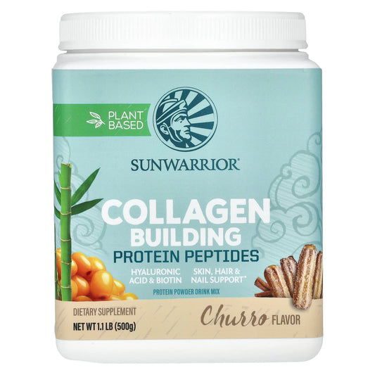 Sunwarrior, Collagen Building Protein Peptides, Churro, 1.1 lb (500 g) - Image 1
