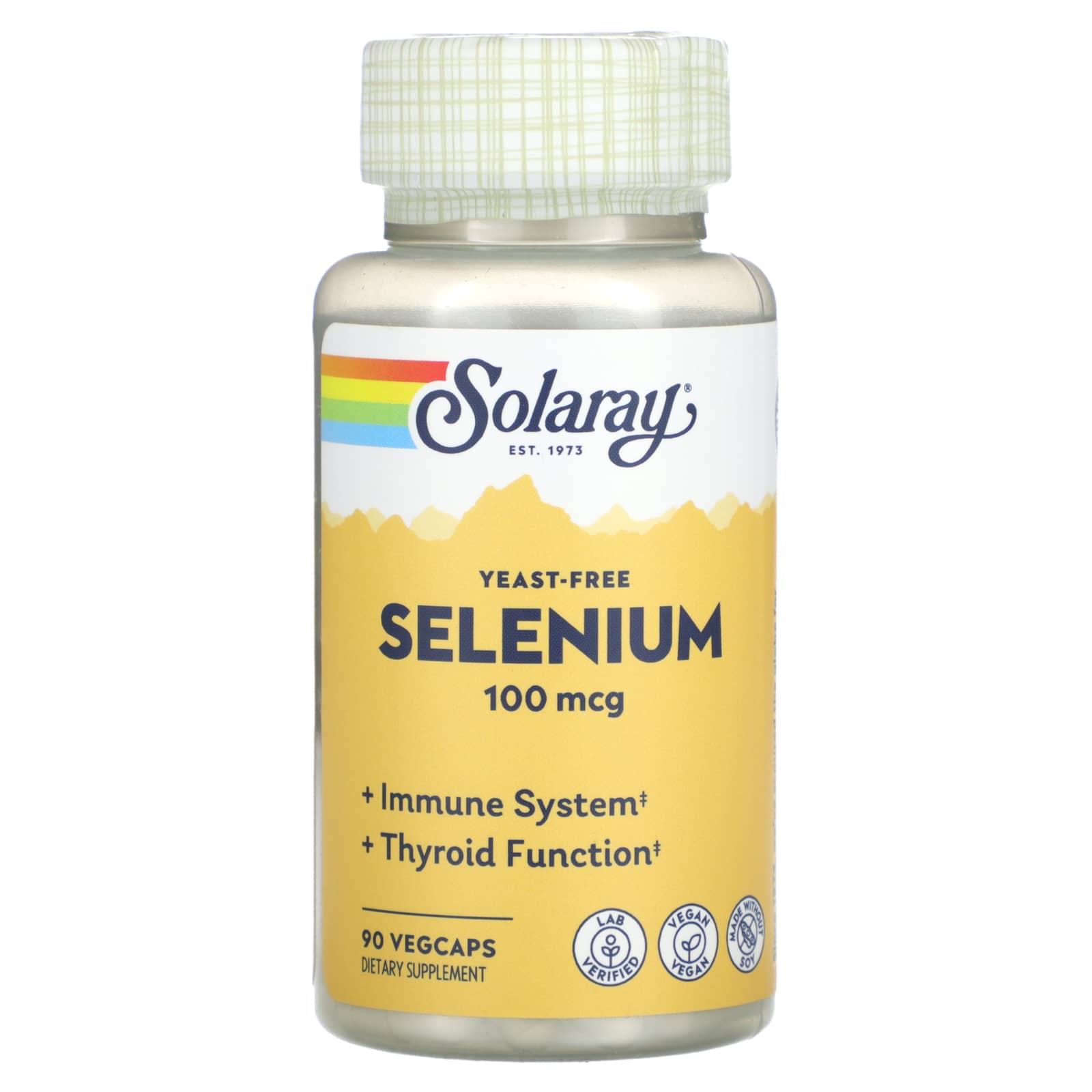Solaray, Yeast-Free Selenium, 100 mcg, 90 VegCaps - Image 1