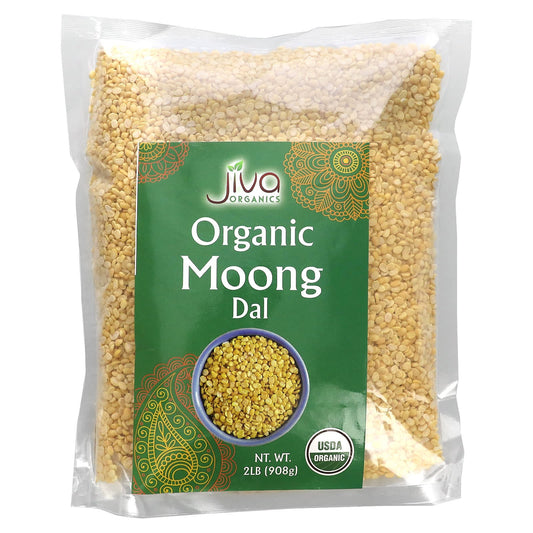 Organic Yellow Moong Dal by Jiva Organics - 2 lbs, USDA Certified - Image 1