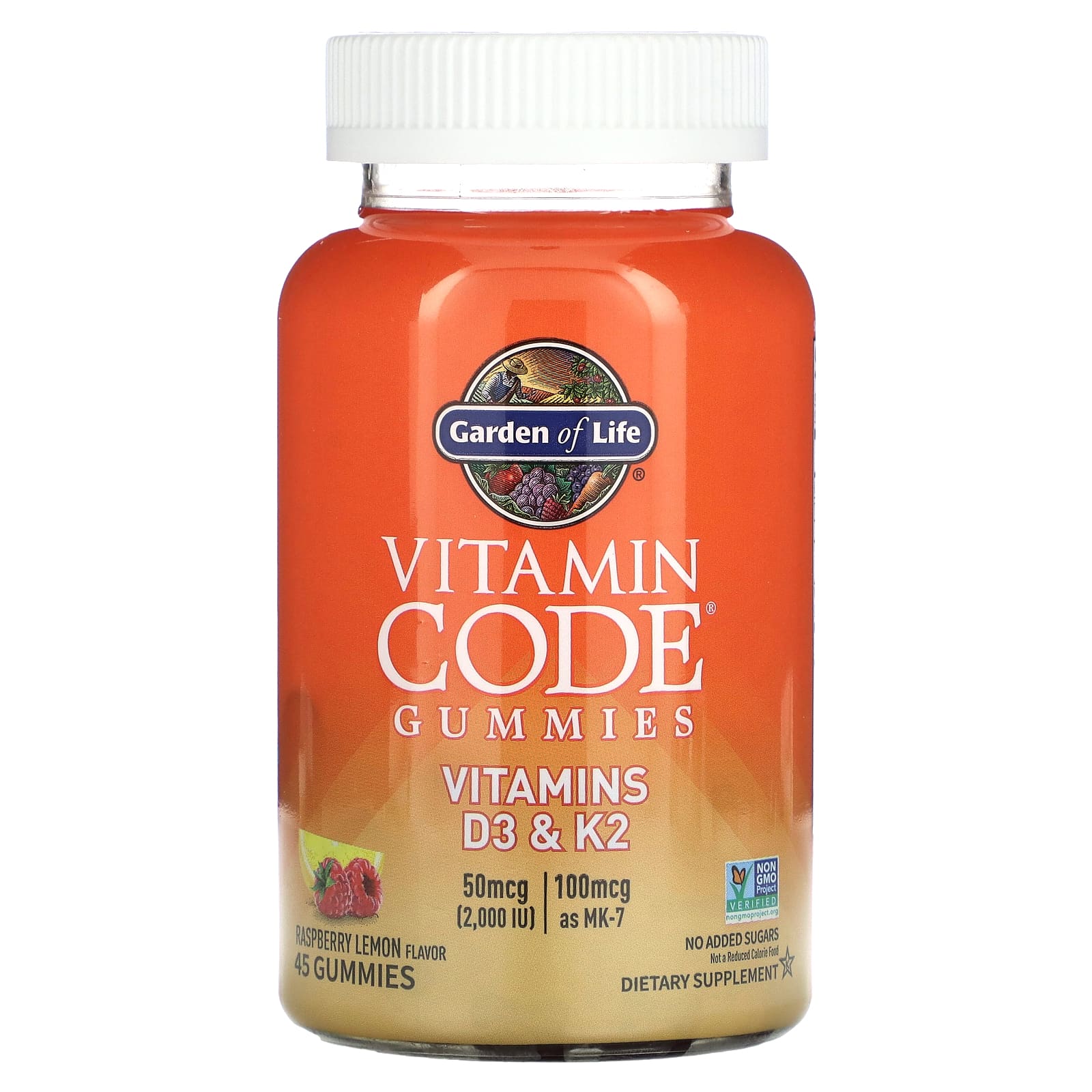 Garden of Life Vitamin Code D3 & K2 Gummies, Non-GMO Project Verified, Gluten-Free - Image 1