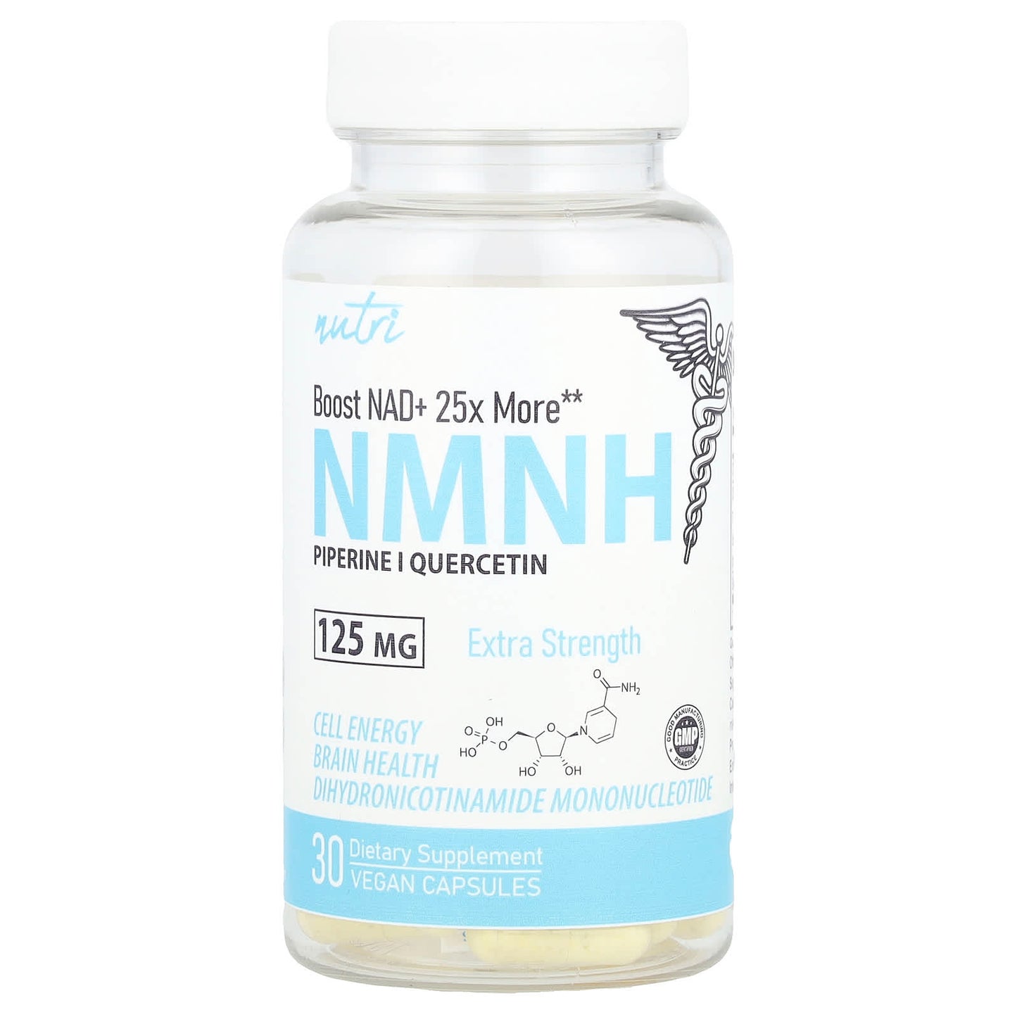 Nutri, NMNH, Extra Strength, 125 mg, 30 Vegan Capsules - Image 1
