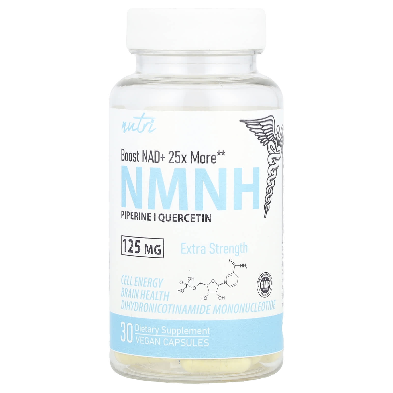 Nutri, NMNH, Extra Strength, 125 mg, 30 Vegan Capsules - Image 1