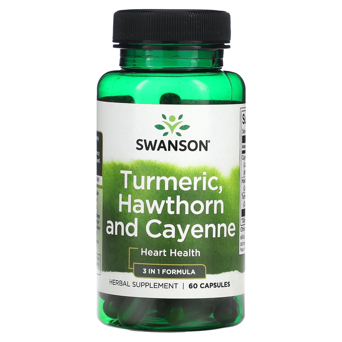 Swanson, Turmeric, Hawthorn and Cayenne, 60 Capsules - Image 1