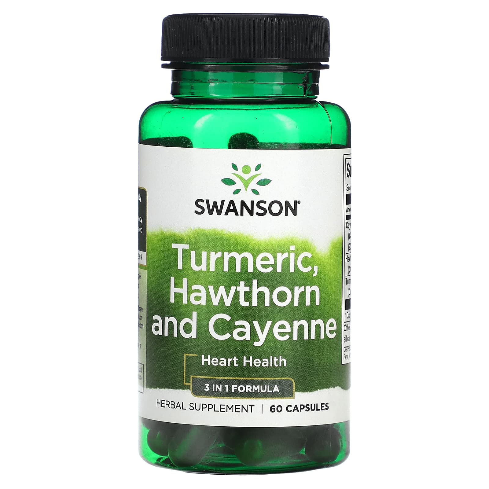Swanson, Turmeric, Hawthorn and Cayenne, 60 Capsules - Image 1