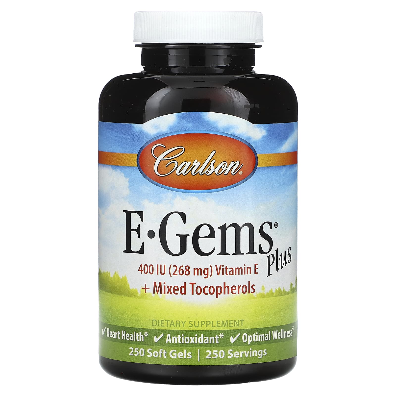 Carlson E-Gems Plus Vitamin E 400 IU 250 Soft Gels - Image 1