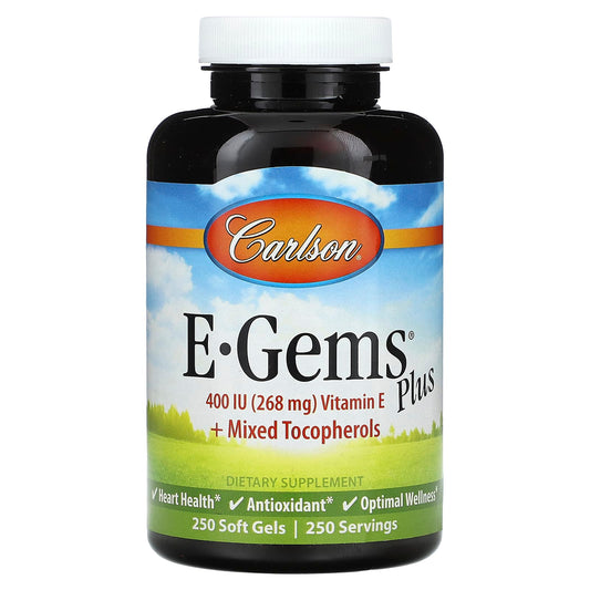 Carlson E-Gems Plus Vitamin E 400 IU 250 Soft Gels - Image 1