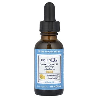 The Vitamin Shoppe, Liquid Vitamin D3, Citrus, 50 mcg (2,000 IU), 1 fl oz (30 ml)