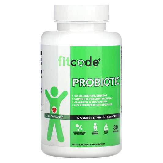 Support Healthy Gut Bacteria with Fitcode Probiotics - 30 Capsules - Image 1
