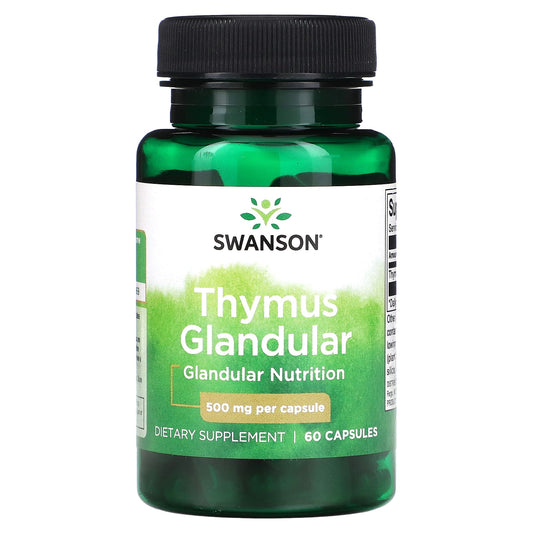 Swanson, Thymus Glandular, 500 mg, 60 Capsules - Image 1