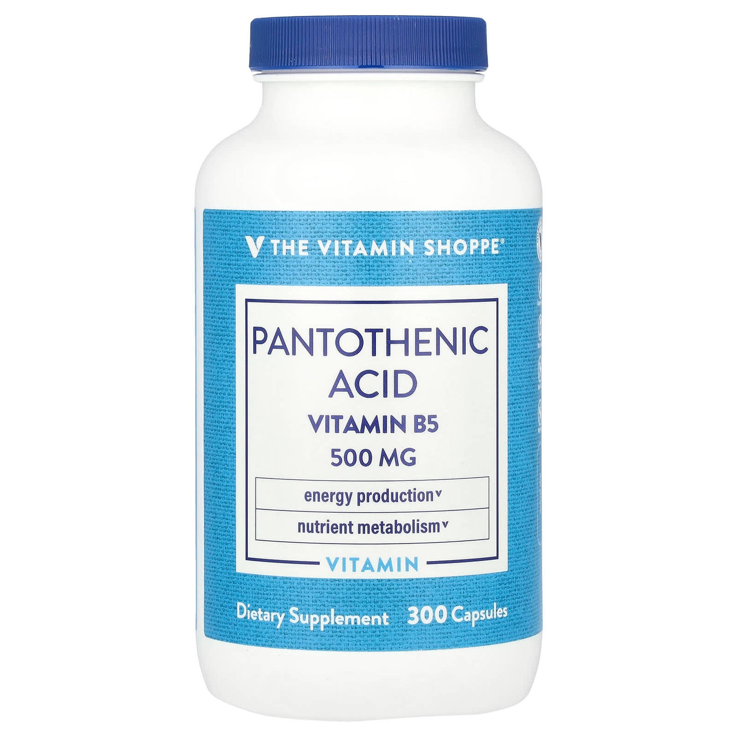 The Vitamin Shoppe, Pantothenic Acid, Vitamin B5, 300 Capsules - Image 1