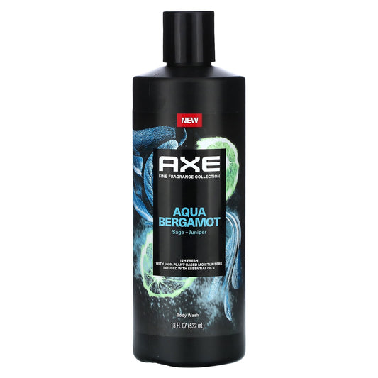 Axe Aqua Bergamot Body Wash, 12H Freshness, 18 fl oz - Image 1