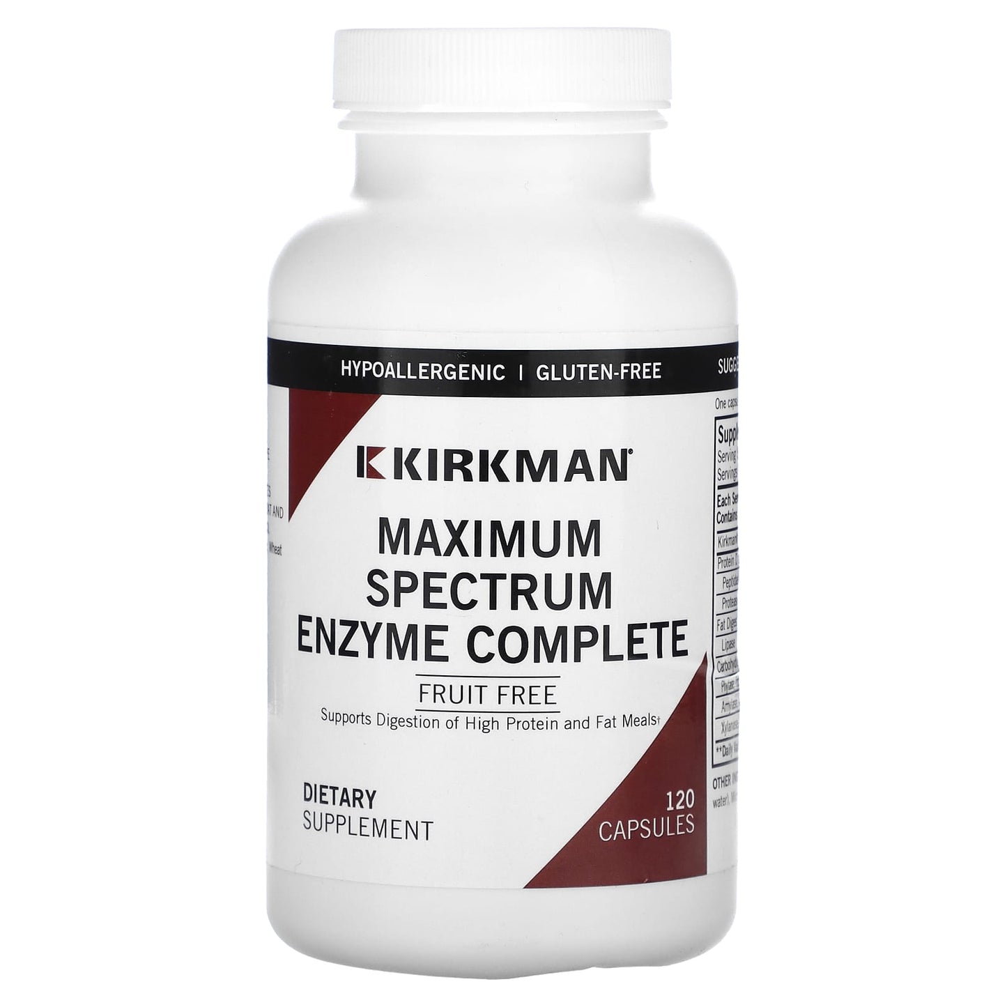 Kirkman Labs, Maximum Spectrum Enzyme Complete, 120 Capsules - Image 1