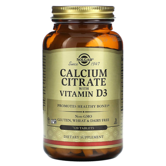 Solgar, Calcium Citrate with Vitamin D3, 120 Tablets - Image 1
