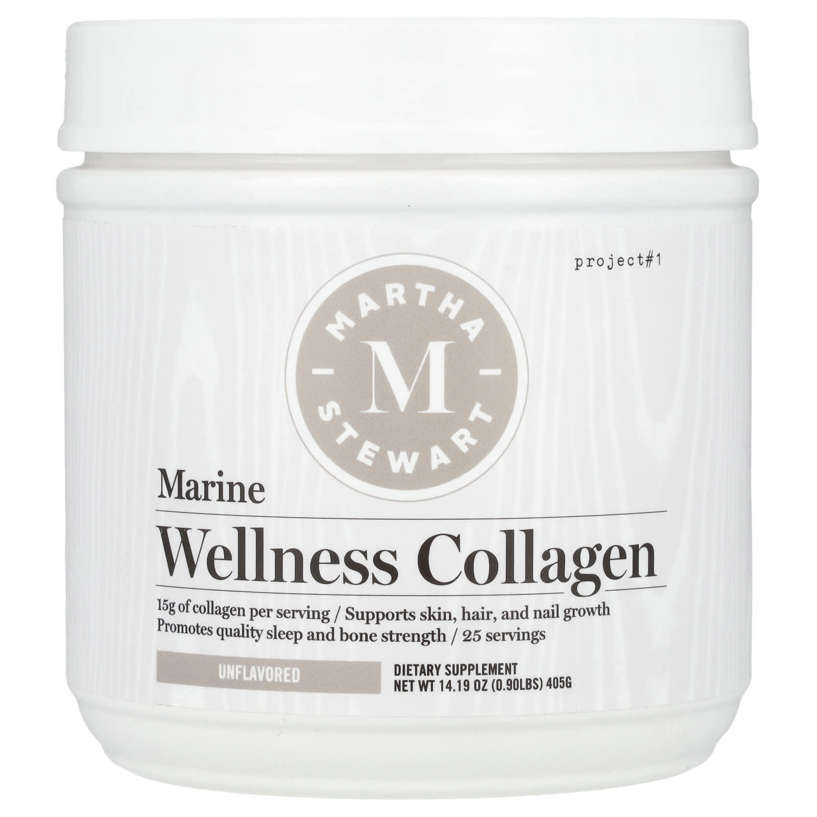 Martha Stewart Wellness, Marine Wellness Collagen, Unflavored, 14.19 oz (405 g) - Image 1