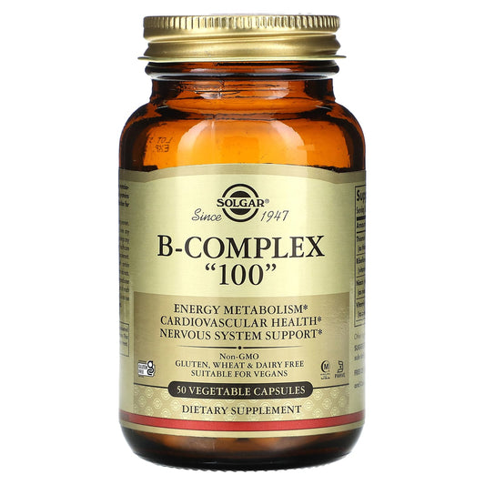 Solgar, B Complex "100", 50 Vegetable Capsules - Image 1