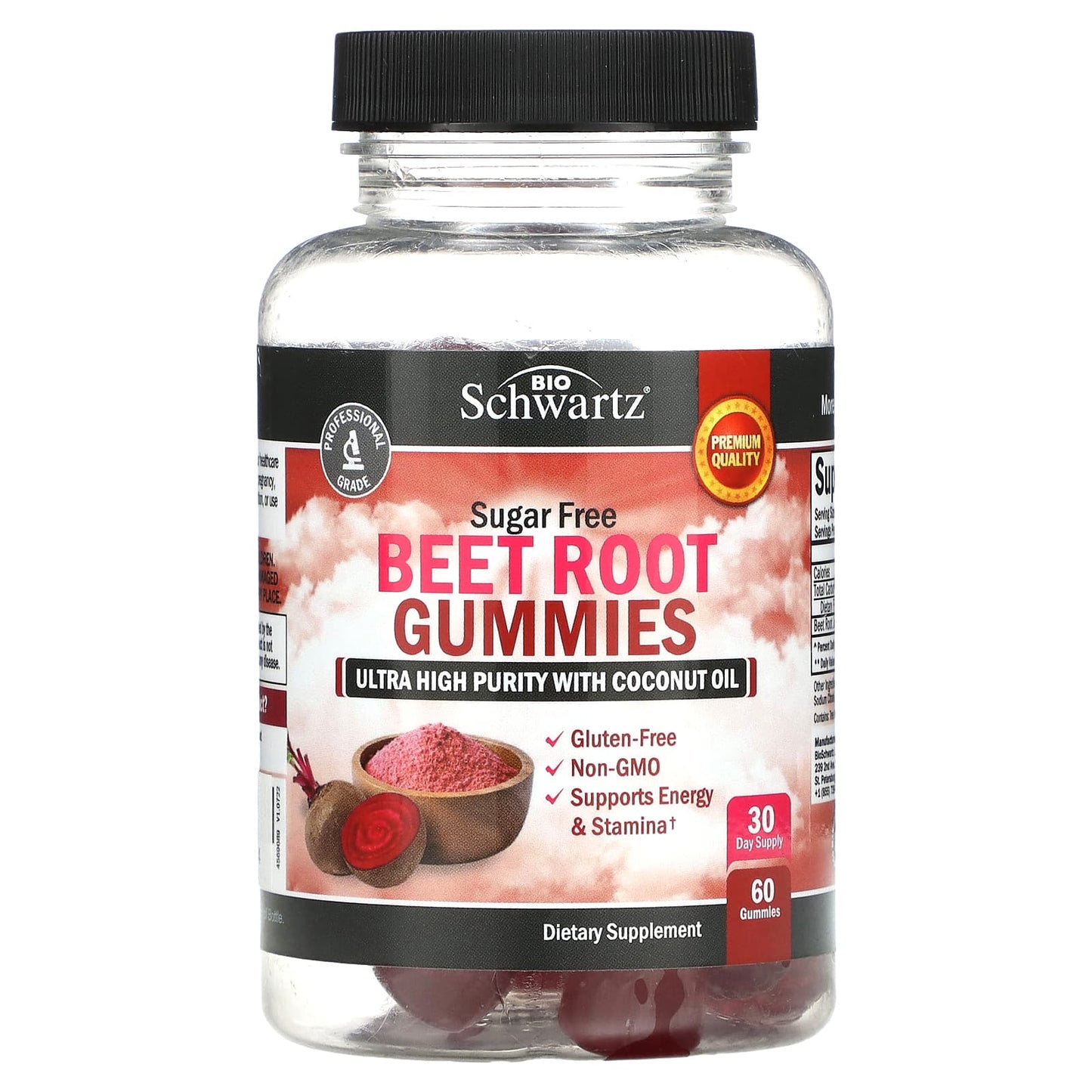 BioSchwartz Beet Root Gummies - Sugar Free, Gluten-Free Energy Supplement - Image 1