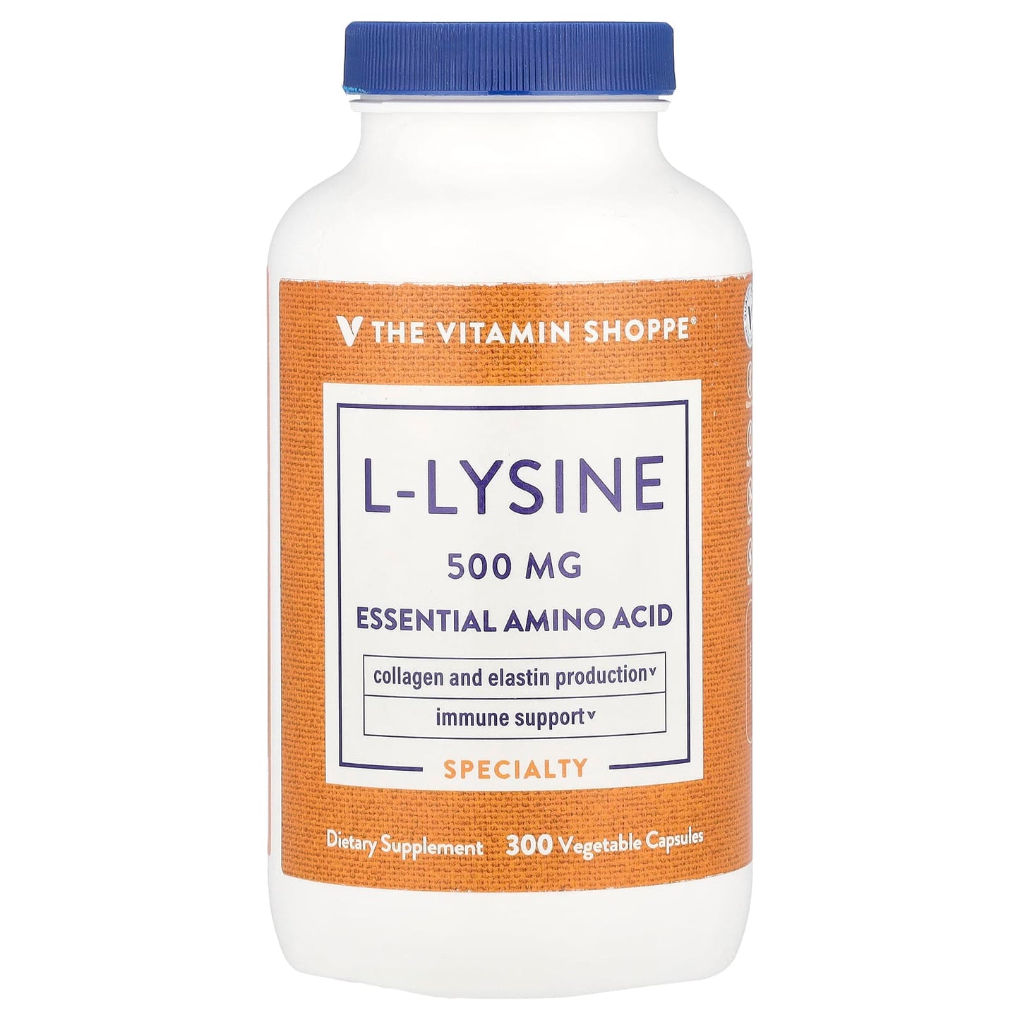 The Vitamin Shoppe, L-Lysine, 500 mg, 300 Vegetable Capsules - Image 1
