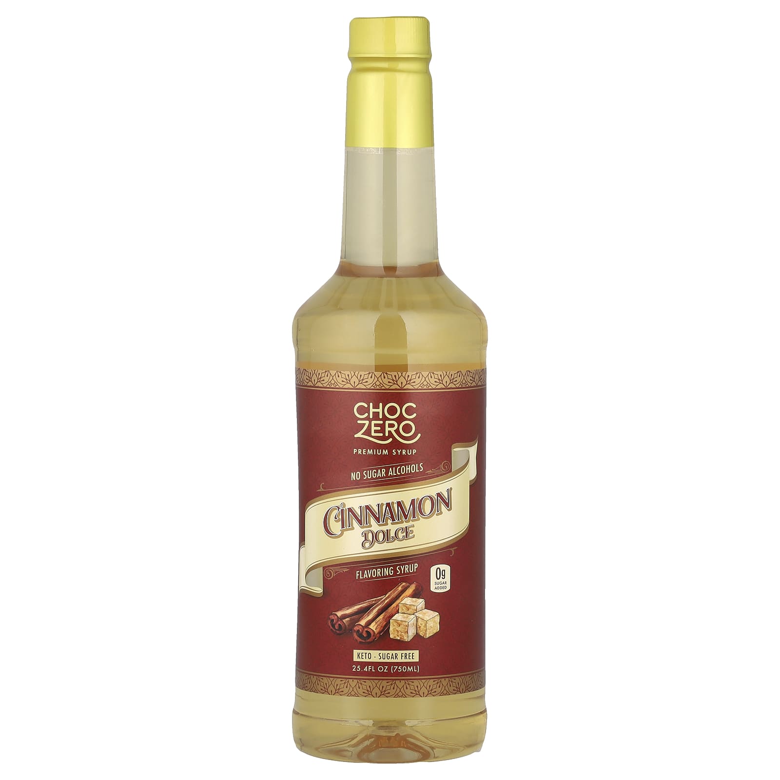 Sugar-Free Cinnamon Dolce Syrup by ChocZero, 25.4 fl oz (750 ml) - Image 1