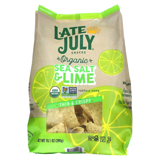 Late July, Organic Tortilla Chips, Thin & Crispy, Sea Salt & Lime, 10.1 oz (286 g) - Image 1
