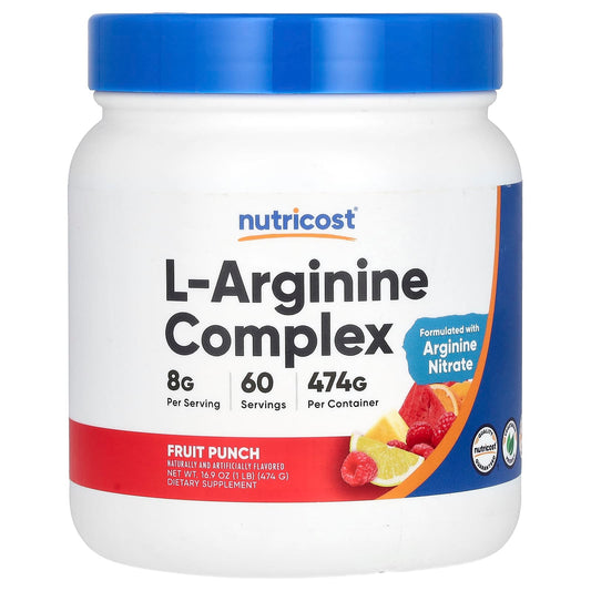 Nutricost, L-Arginine Complex, Fruit Punch, 16.9 oz (474 g) - Image 1