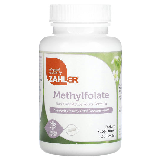 Zahler, Methylfolate, Stable & Active Folate, Supports Healthy Fetal Development, 120 Capsules (1,000 mcg DFE per Capsule) - Image 1