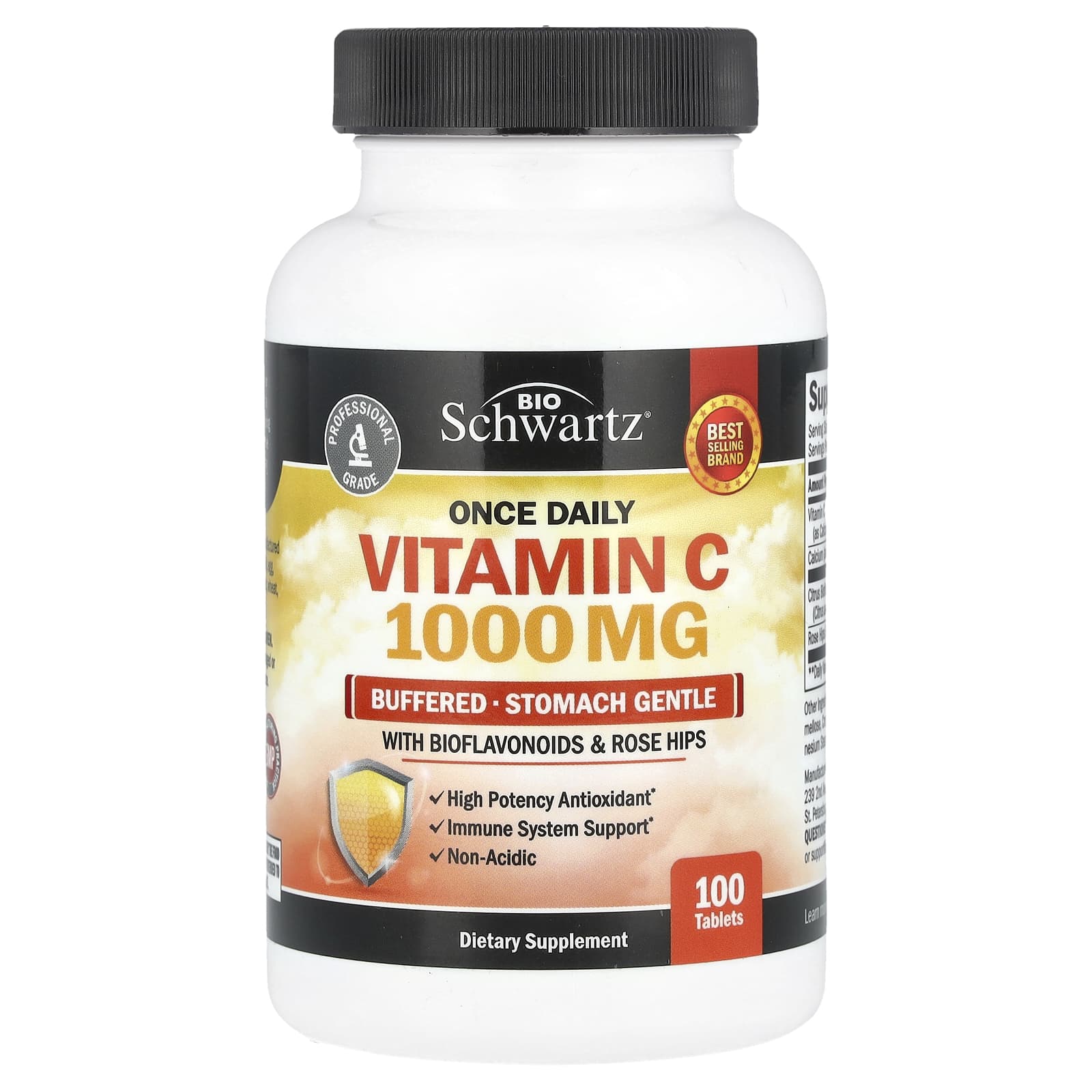 BioSchwartz Buffered Vitamin C 100 Tablets - Immune System Support - Image 1
