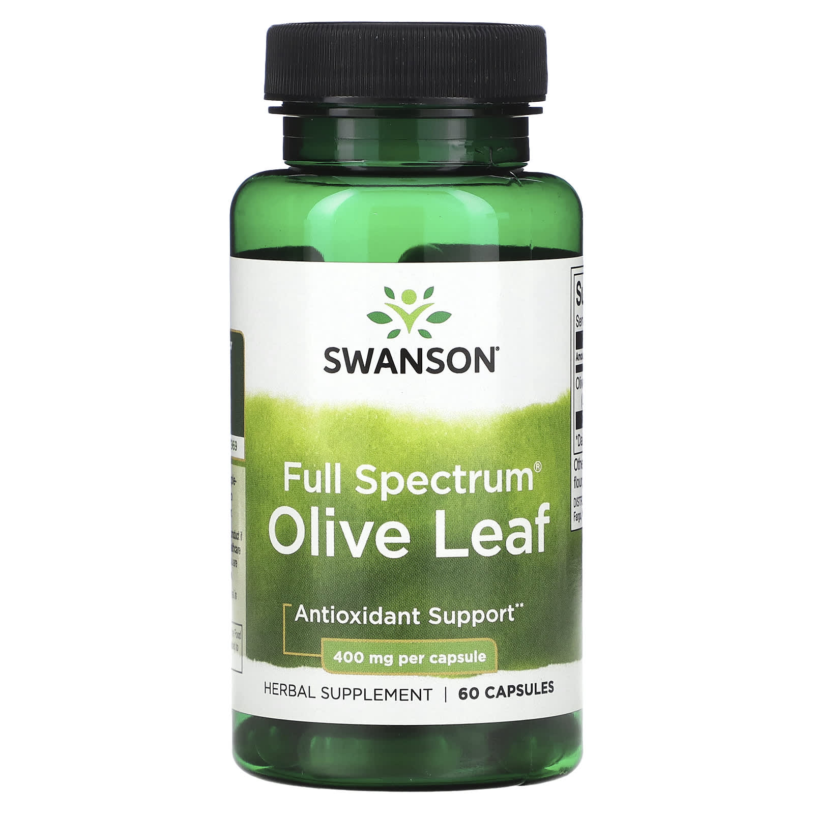 Swanson, Full Spectrum Olive Leaf, 400 mg, 60 Capsules - Image 1