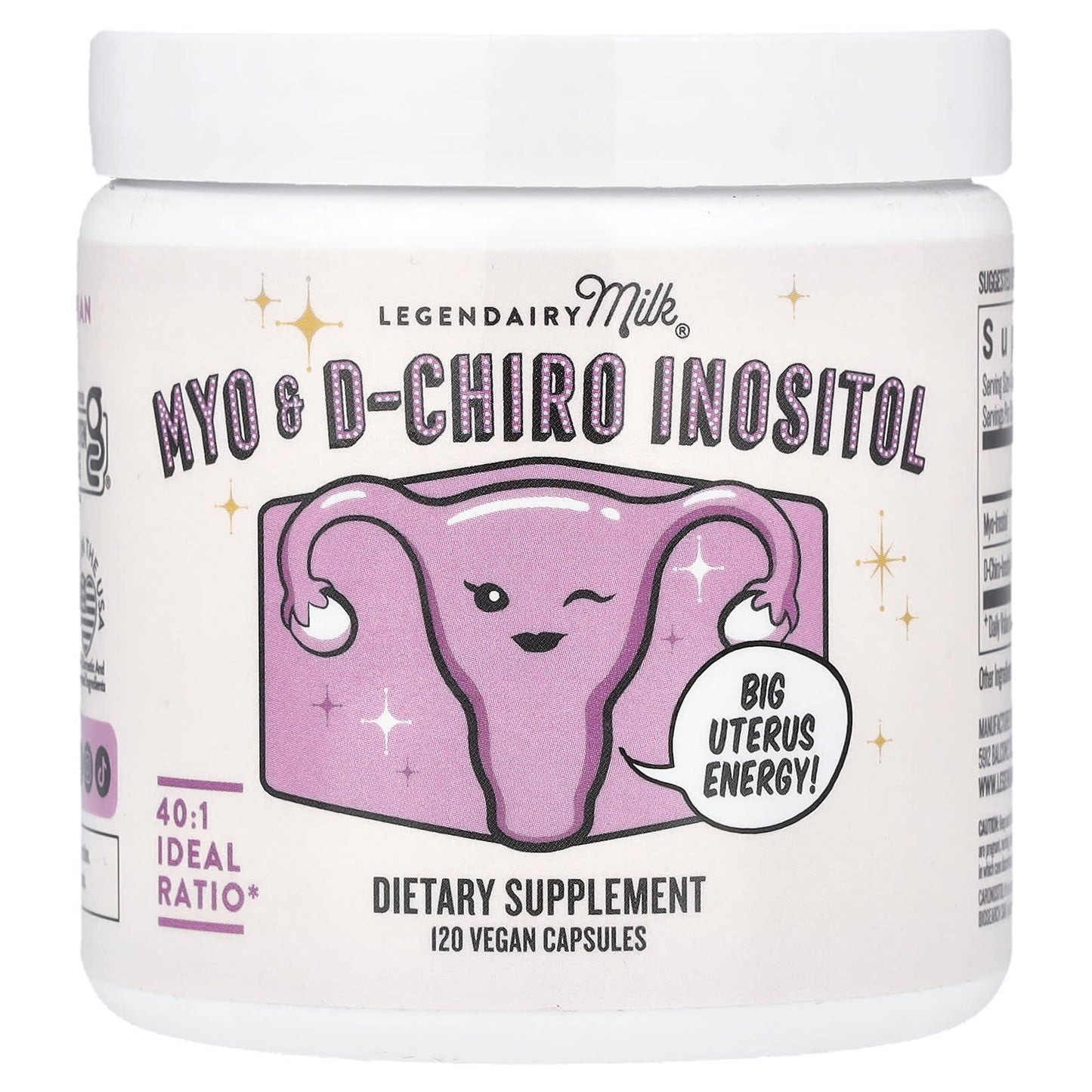 Legendairy Milk, Myo & D-Chiro Inositol , 120 Vegan Capsules - Image 1