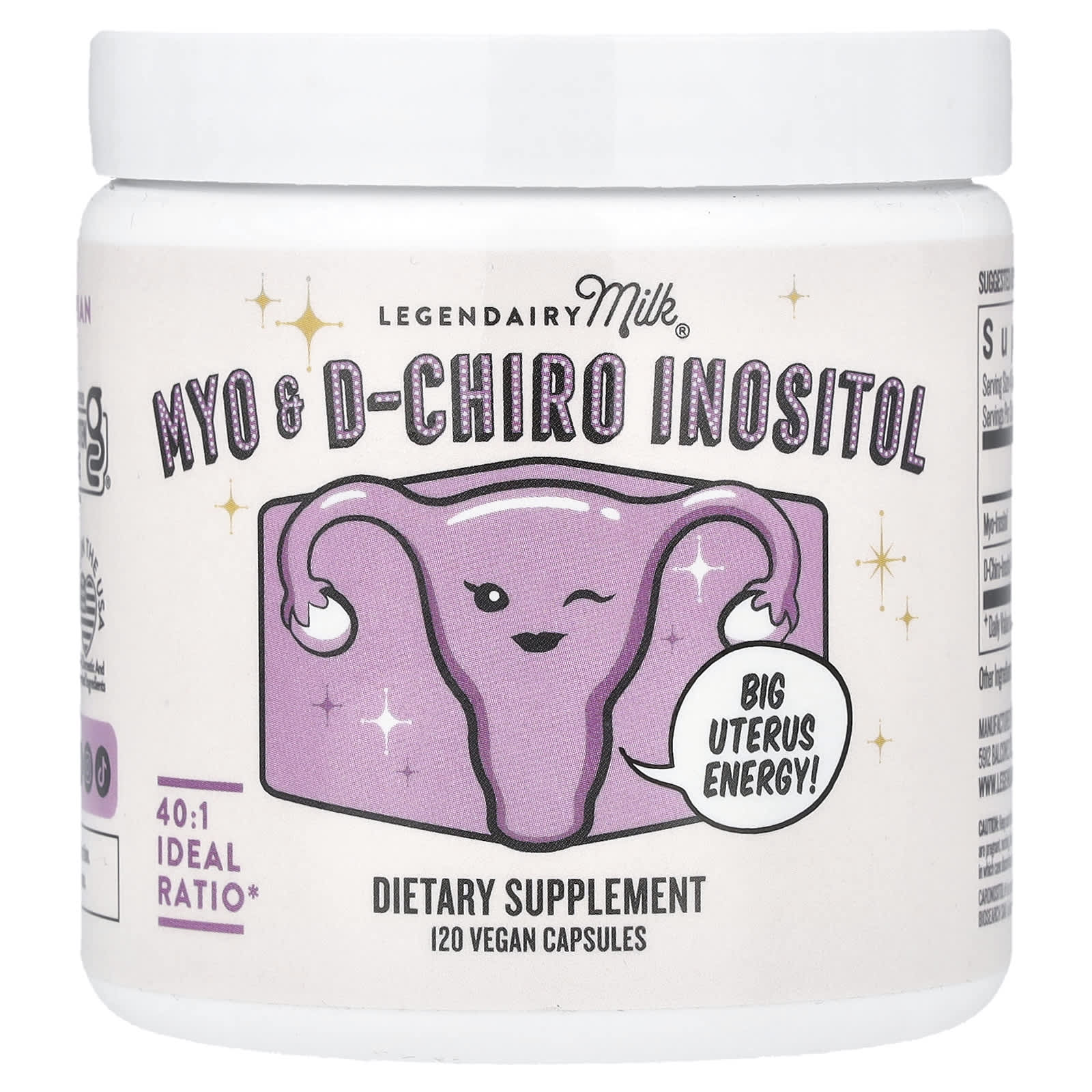 Legendairy Milk, Myo & D-Chiro Inositol , 120 Vegan Capsules - Image 1