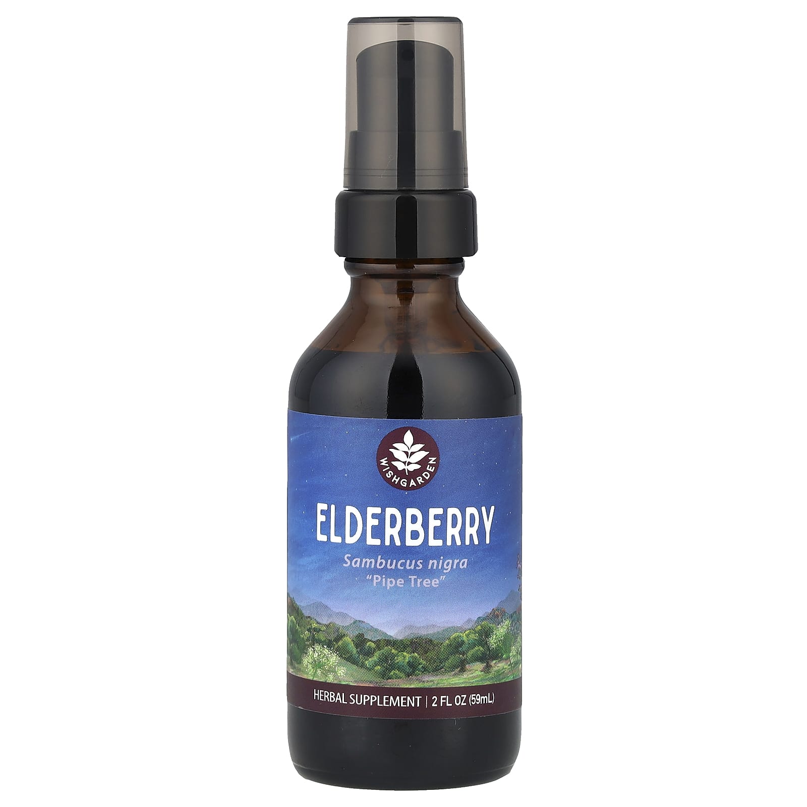 WishGarden Herbs, Elderberry , 2 fl oz (59 ml) - Image 1