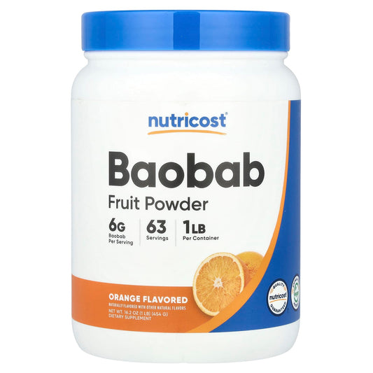 Nutricost, Baobab Fruit Powder, Orange, 1 lb (454 g) - Image 1
