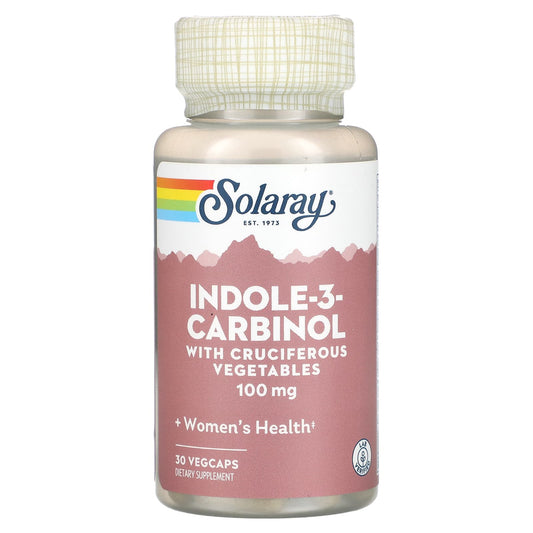 Solaray, Indole-3-Carbinol With Cruciferous Vegetables, 100 mg, 30 VegCaps - Image 1