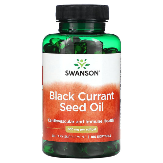 Swanson, Black Currant Seed Oil, 500 mg, 180 Softgels - Image 1