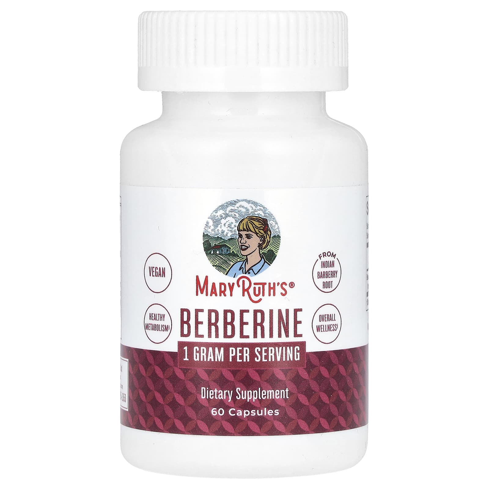 MaryRuth's, Berberine, 60 Capsules  (500 mg per Capsule) - Image 1