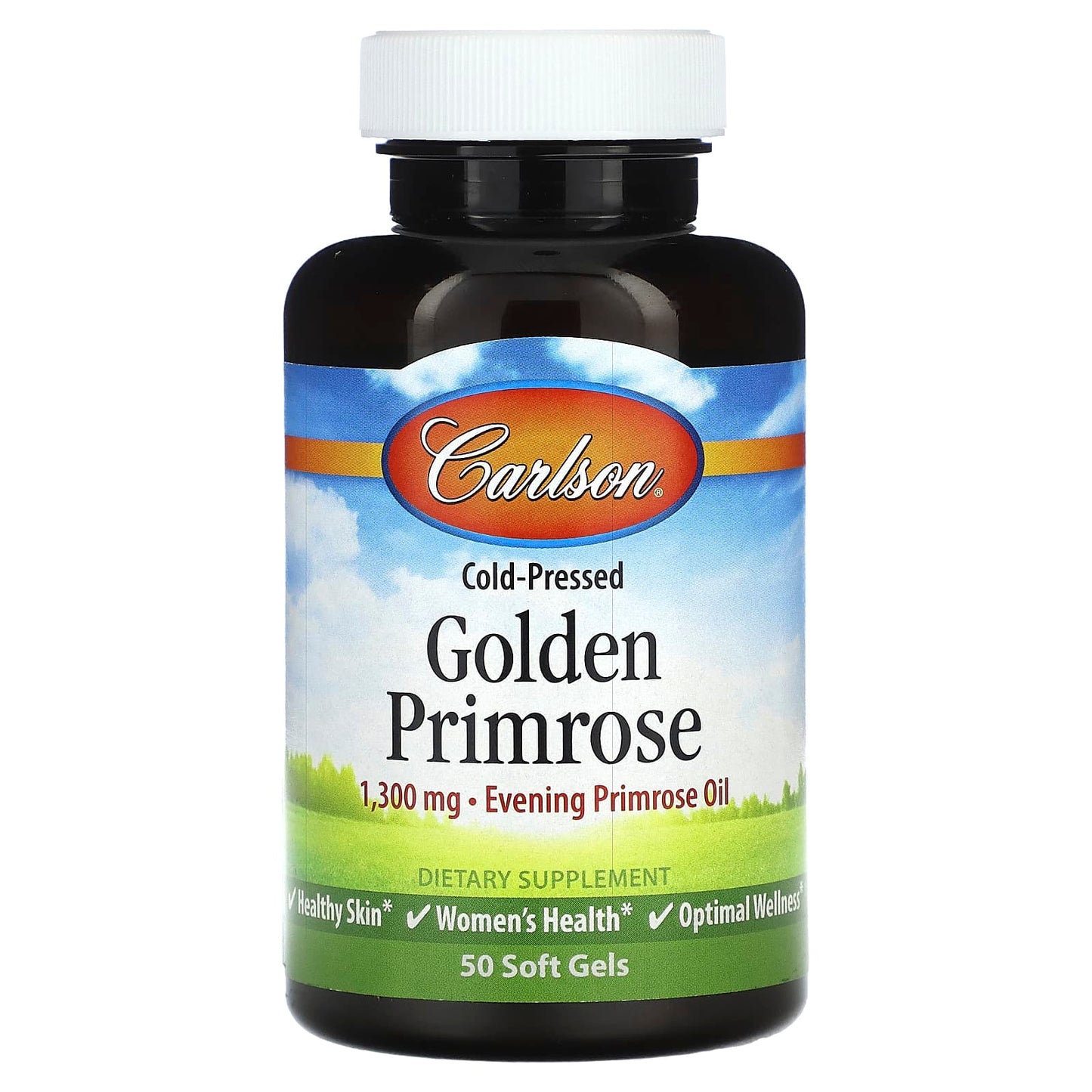 Carlson Cold-Pressed Golden Primrose Oil, 1,300mg, 50 Soft Gels - Image 1